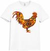 Rooster T Shirt Mosaic Art Graphic Tee Colorful Chicken Farm Country Design Top