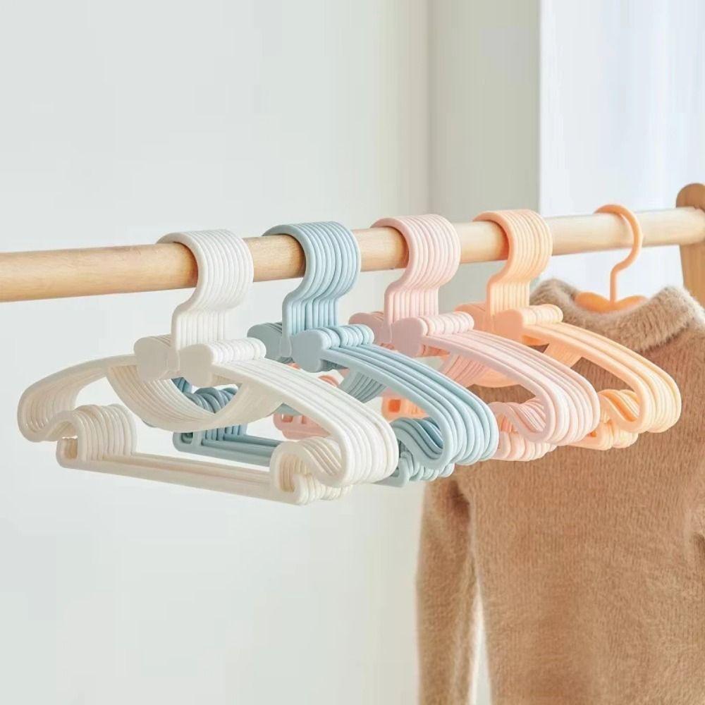 30Pcs Cute Bowknot Kids Clothing Hangers Plastic Material Closet Organizer 0-10 Years