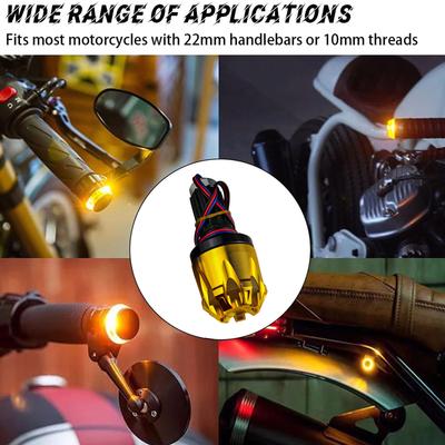 Universal Bike Handlebar End Cap with Lights Multiple Modes Shockproof Weatherproof Motorcycle Scooter Upgrade Parts