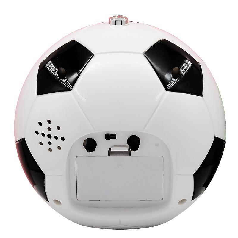 Children's Cute Cartoon Football Dual Music Alarm Clock Silent Sweep Second Snooze Night Light Teaching Clock Desk Clock