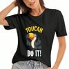 Toucan Bird Womens Cotton T Shirt, Premium Cotton Print, Durable, Casual Fashion. Minimalist Toucan Design, Comfortable And Stylish, Great Gift Idea,