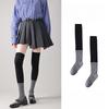 Grey Big Color Contrast, Double Mouth College Wind Pile Socks, Women's Over-the-knee Socks, Long Socks, High Socks, Boot Socks, Red Socks