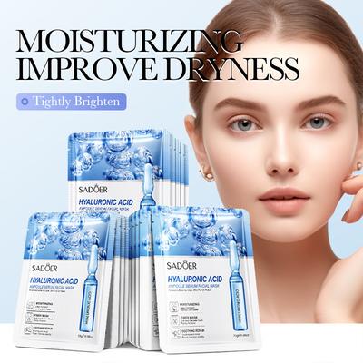 10PCS Hyaluronic Acid Facial Masks Face Skincare Firming Hydrating Moisturizing Face Mask Facial Skin Care Products