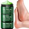 3Pcs Tea Tree Oil Foot Cream Moisturizing Dry Cracked Heel Repair Nourishing Foot Care Balm Vitamin E Aloe Vera Set