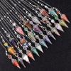 Natural Stone Spirit Pendulum Pendant Latticed Chain Energy Luck Mysterious Reiki Resin For Jewelry Making Accessories Necklaces