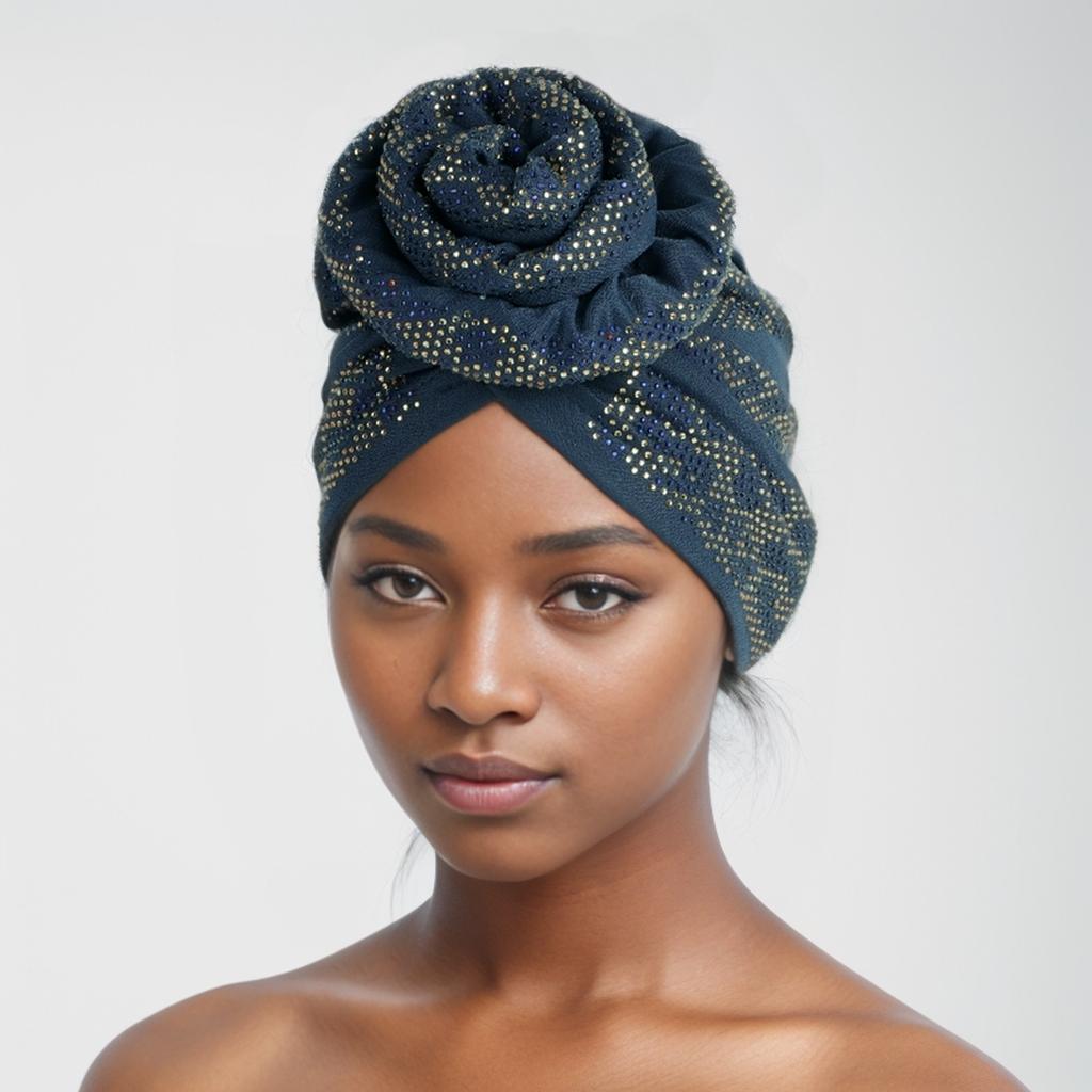 Full Diamonds Donut Turban Caps for Women