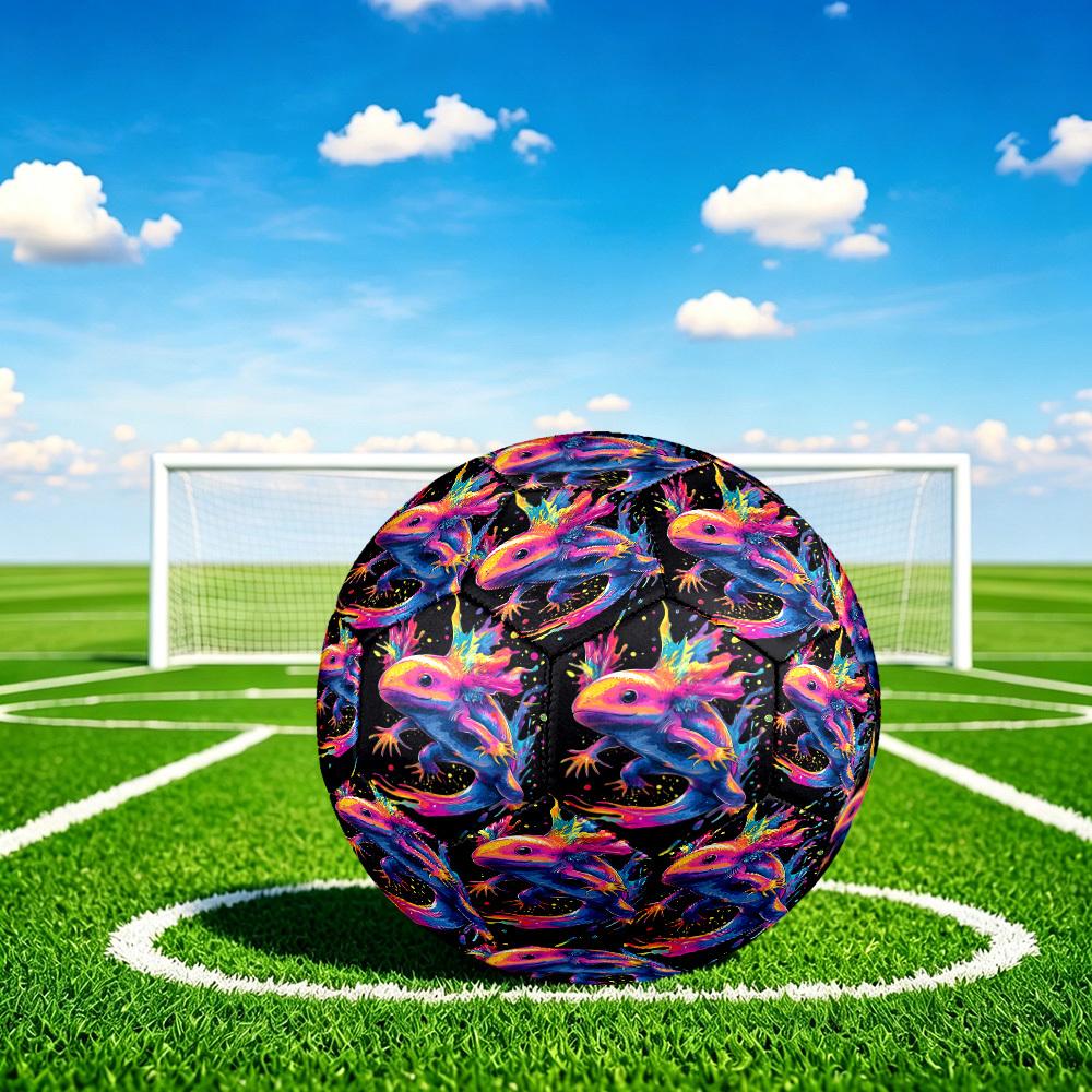 1pc Colorful Axolotl Size 5 Soccer Ball Professional Match Training Football Indoor &Outdoor Sports Ball Lightweight Durable c65122
