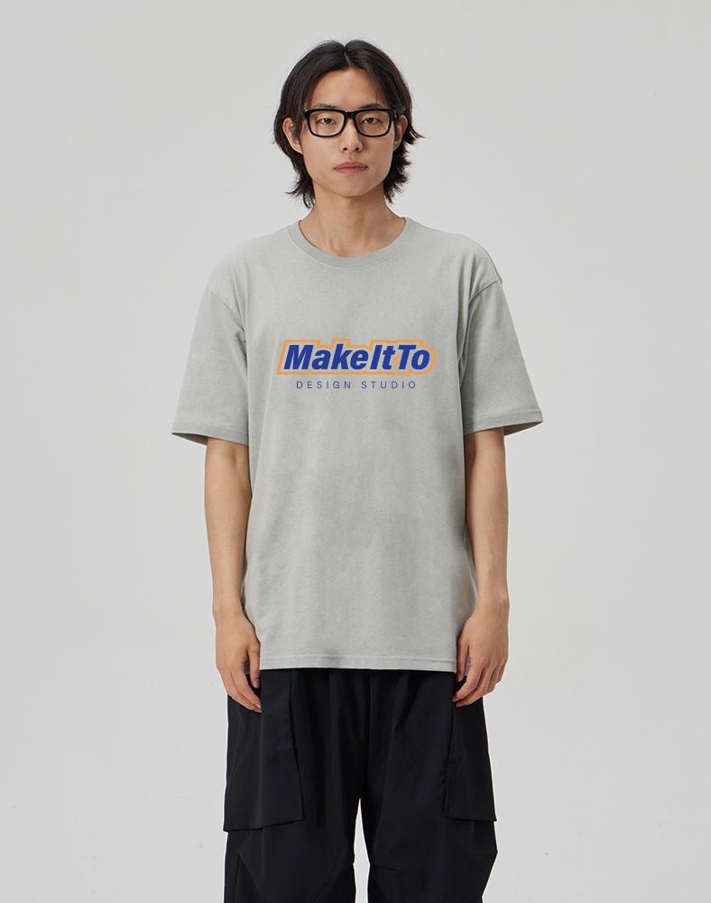 Make It Two [Border Logo] Crew Neck Tee_Mint L