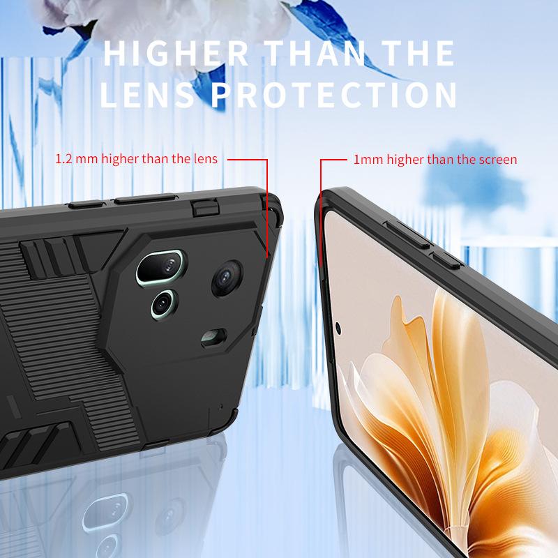 Pro OPPO Reno 11 9 8 7 6 5 Pro Plus 5G Pouzdro Nárazuvzdorné Pancéřové Zadní Krytí Ochrana proti Pádu Stojánek Coque Pouzdra