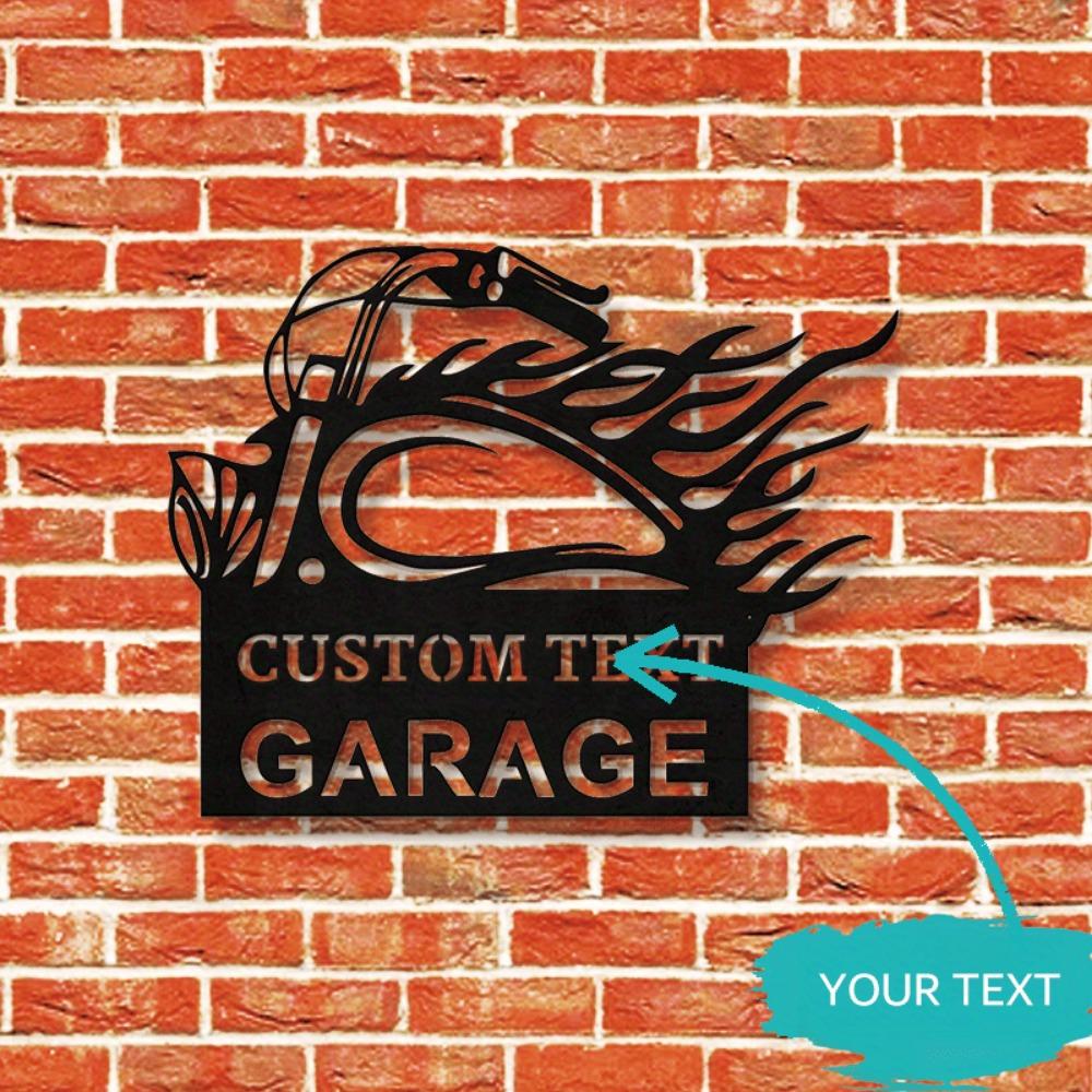 Personalizable Metal Wall Art Garage Decor Biker Gift Workshop Sign Custom Sculpture