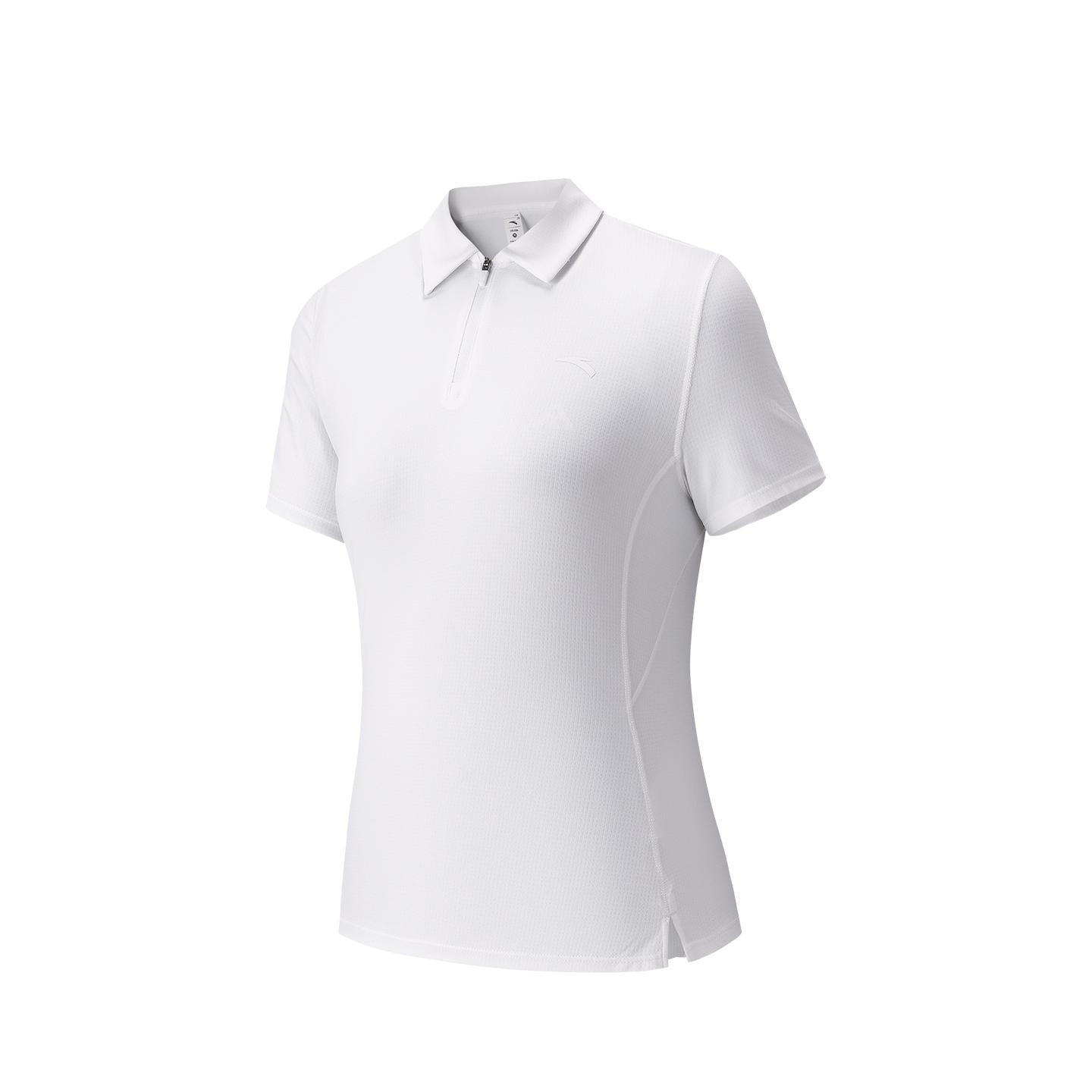 Anta Training Knitted Short Sleeve Polo Shirt Summer T-Shirt Women tops Snow-White 962627110-4 XS