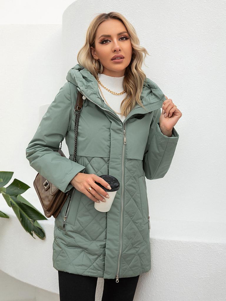 Cinemore New women's jacket spring High-Quality Mid-Length  Women coat Stitching Hooded Design Windproof Casual parkas 8226
