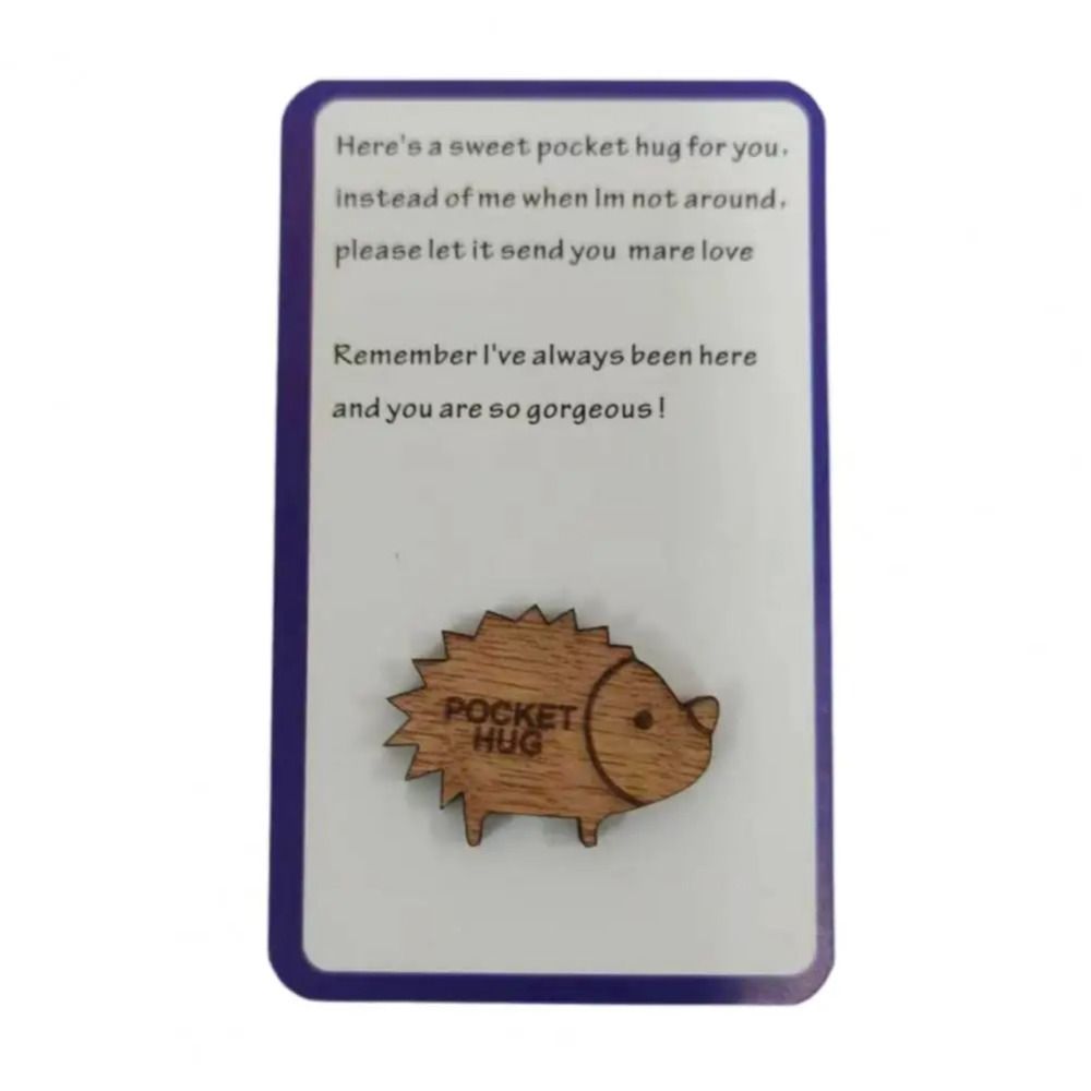 

Cute Stress Relief Gift Wooden Pocket-sized Hug Gift Someone Going Through a Rough Time Hedgehog
