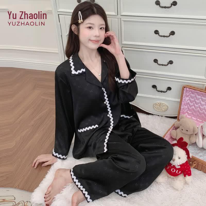 YUZHAOLIN 2026 Summer Women s Long Sleeve Pajama Set M