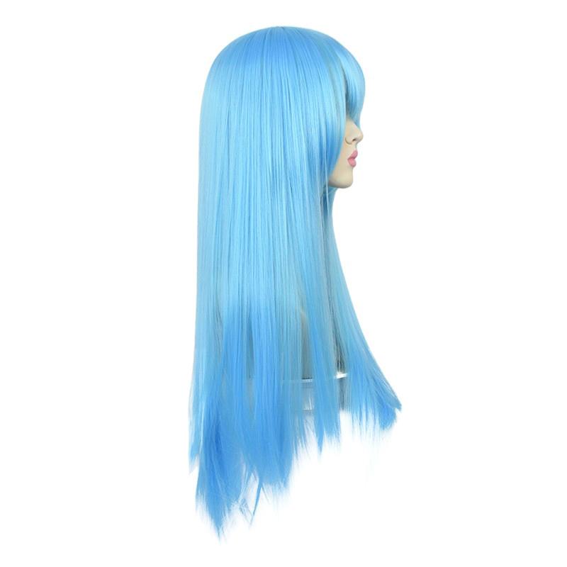 Aotu World Lemon Cosplay Wig 70Cm Long Straight Hair Light Blue Heat Resistant Synthetic Halloween Party Anime Wigs