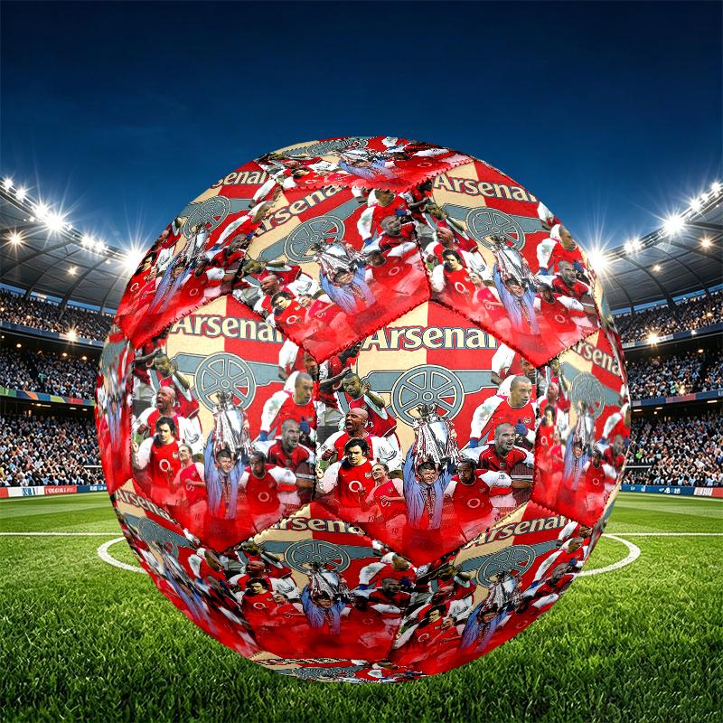 football team F.C Print Size 5 Soccer Ball, PU Wear Resistant Football for Match Training and Daily Practice, Birthday Gift for Soccer Fans
