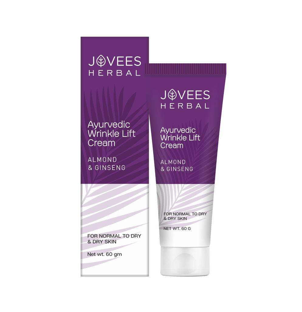 Jovees Herbal Almond Ginseng Wrinkle Lift Face Cream 60g Anti-Aging Hydrating Moisturizer for Youthful Skin