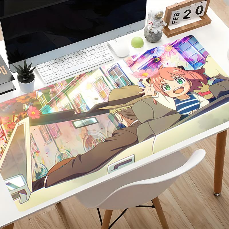 Mouse Pad Kawaii Anime Desk Mat Varmilo Keyboard Pad Kawaii Sspyfamily Gaming Accessories Pink Carpet Esports Gamer Mousepad