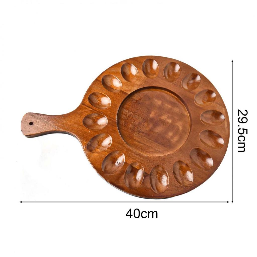 Deviled Egg Platter Round Egg Holder Wooden Deviled Egg Tray Storage Tray