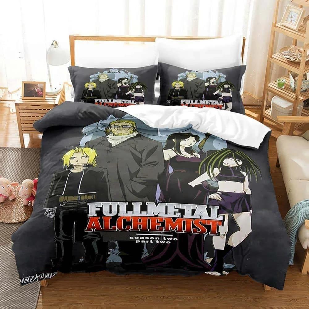 3D Printed Cartoons Fullmetal Alchemist Bedding Set Single Twin Full Queen King Size Bed Set Adult Kid Bedroom Duvet cover Sets Tool