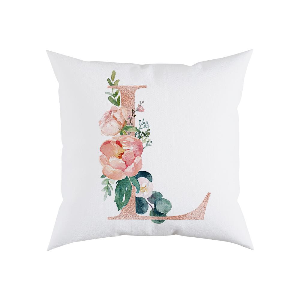 Pillow Sofa Cushion Home Office Cushion Letter Flower Pillow Bedside Backrest Car Pillow Cover