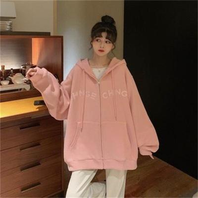 Kadın Uzun Kollu Kapşonlu O Yaka Gevşek Kazaklar Kadın Üstleri Düz Renk Sweatshirtler