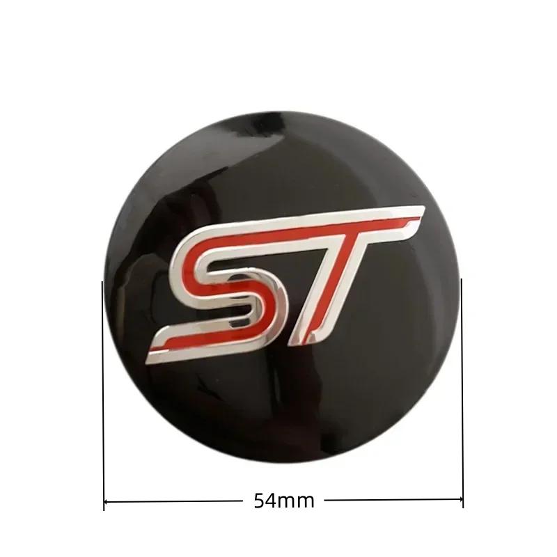 4Pcs 54mm ST Wheel Center Cover Hub Caps Car Emblem Badge For F-o-rd ST Logo Auto Accessories