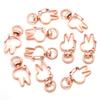 10Pcs/pack Lobster Clasps Hooks Star Blossom Heart Cat Moon Keychain Lobster for Charms Key Ring Clasp Jewelry Making Accessorie