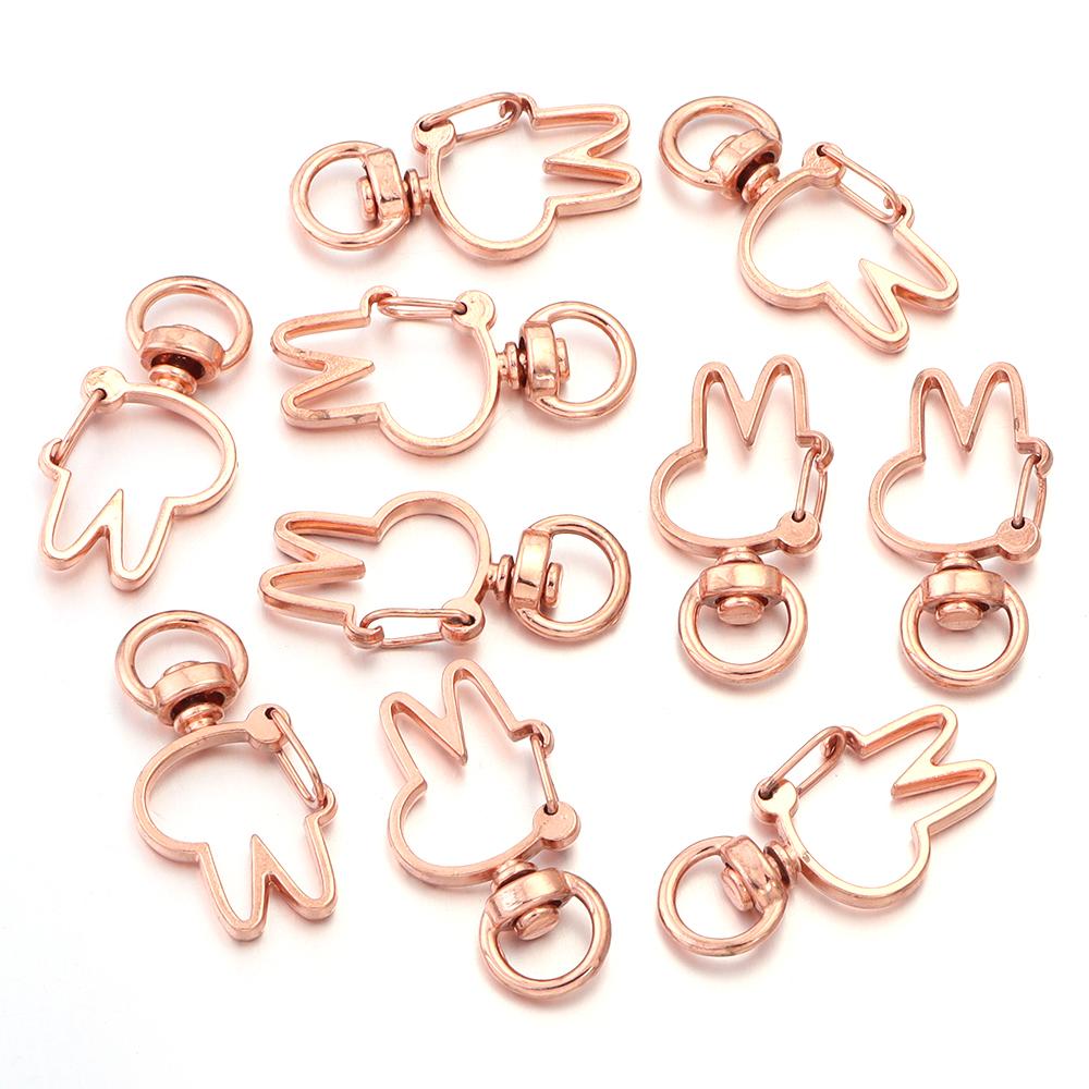 10Pcs/pack Lobster Clasps Hooks Star Blossom Heart Cat Moon Keychain Lobster for Charms Key Ring Clasp Jewelry Making Accessorie