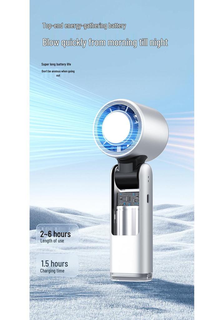 K801 Ice Cooling Handheld Fan: 100-Speed, Bladeless, Semiconductor Spray, Wearable Around Neck