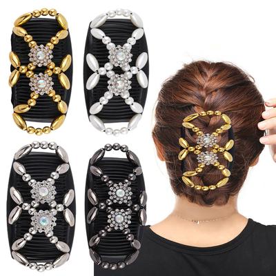 1/2/3PCS Magic Bead Hair Combs Stretch Beaded Hair Combs Double Sided Clips Hair Comb for Women Girls DIY Hairstyling Hair Accessories