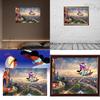 Vibrant Mermaid Princess Canvas Artwork Modern Fairytale Kids Room Decoration