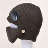 1 Pcs Autumn and Winter Warm Hat New Aviator Glasses Ear Protection Plus Velvet Warm Wool Knitted Hat with Mask New