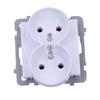 Double Socket with Grounding, White SONATA