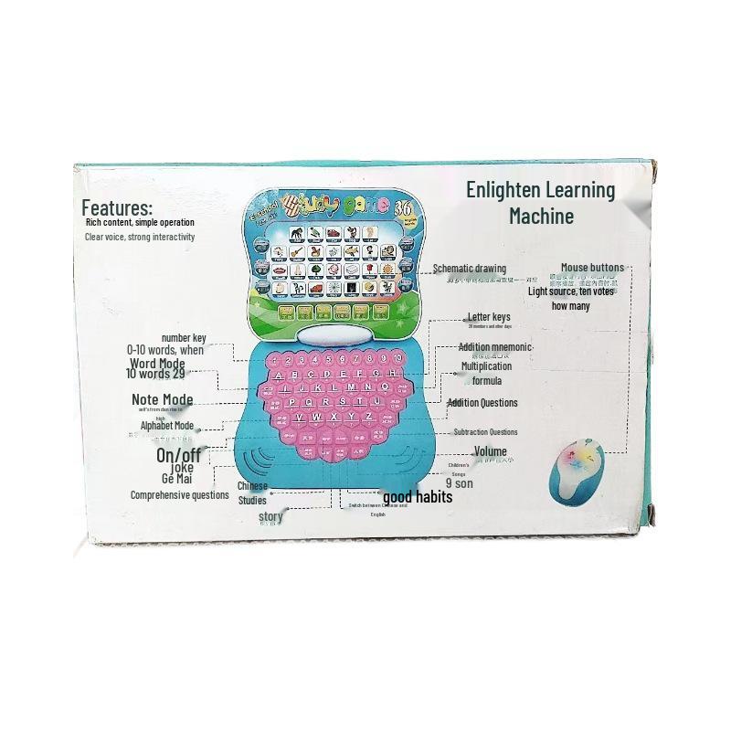 Kids' Multi-functional Notebook: Luminous Mouse, Story Reader, Early Education & Learning Tool