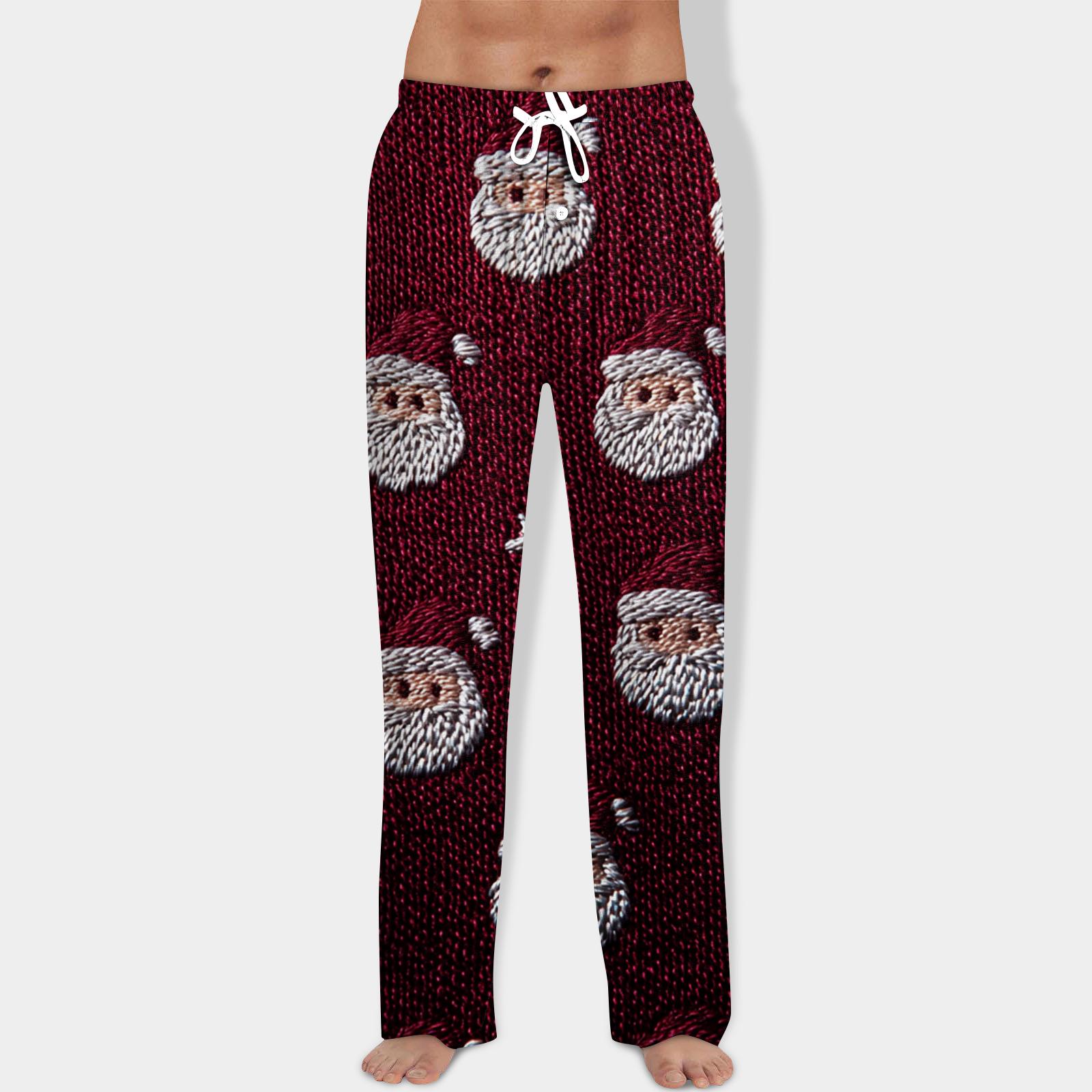 

Men s Christmas Print Drawstring Pants Casual Pajama Pants L