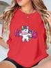 Fitness Animal Pattern Printed Womens Fashionable Round Neck Tshirt Round Neck Tshirt Casual Daily Summer Personalized Top