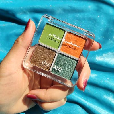 Eyeshadow Palette Diamond Glitter Metallic 4 Color Nude Pigmented Professional Eyeshadow Kit