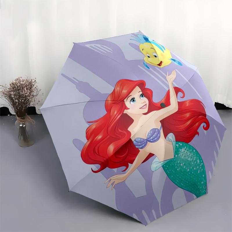 Mermaid,Fish Automatic Umbrella - Tri-fold Portable Umbrella, Best Holiday Gift for Men and Women, Durable Iron Frame, Playful Design, Sturd