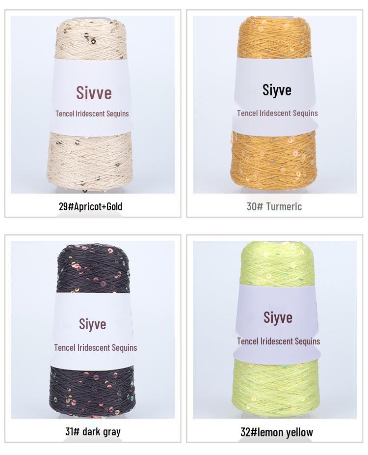 Si Yue Tencel Iridescent Paljettgarn: Handstickat Mode Bländar