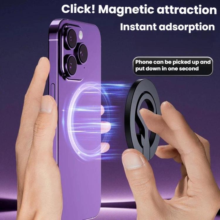Magnetic Ring‑Clip Multi‑Functional Metal Desktop Phone Holder Lazy‑Person Portable Multi‑Angle Adjustable Stand Bracket