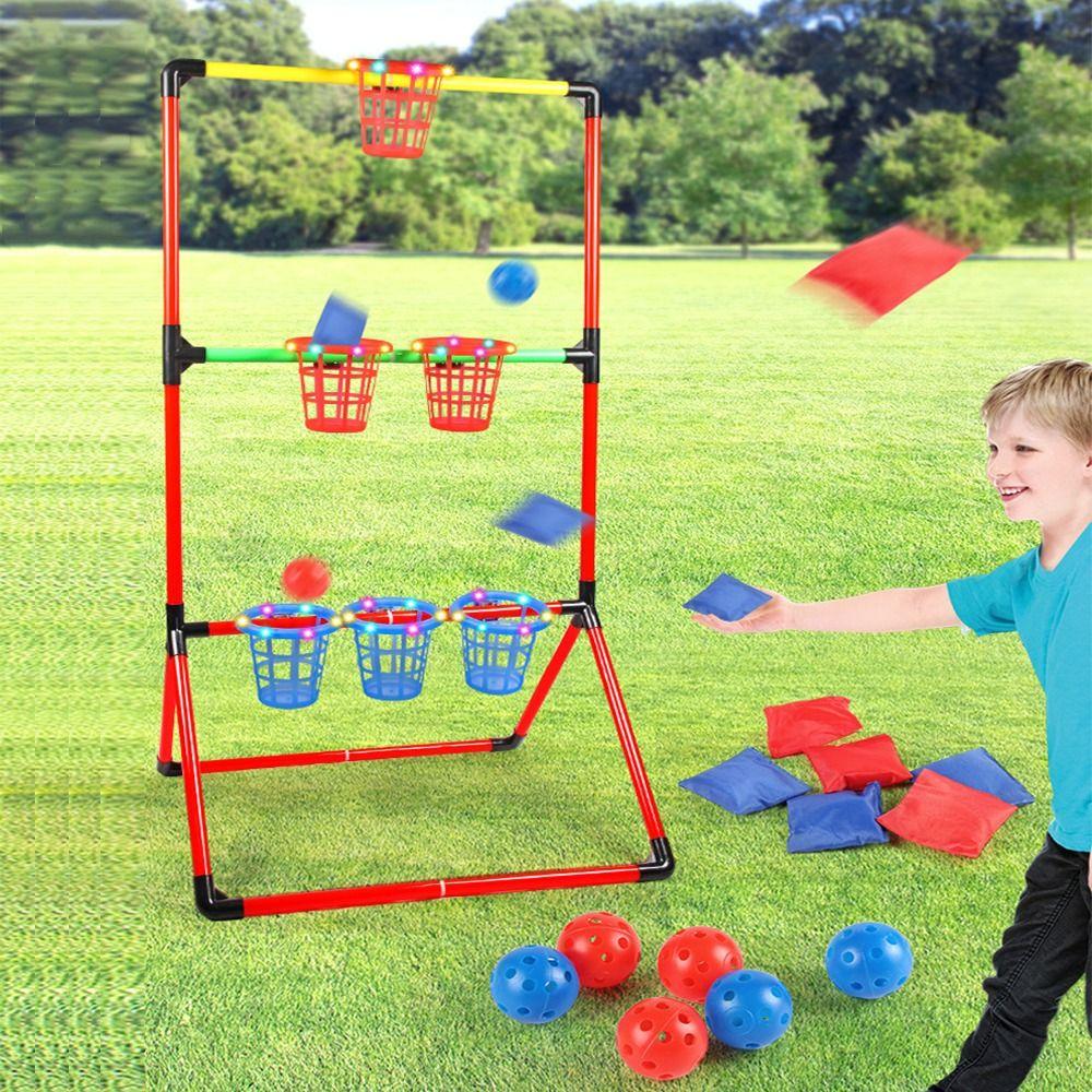 2 in 1 Outdoor Bucket Game Set Portable Carnival Games Combo Set  Backyard Game Supplies