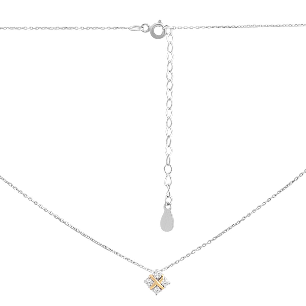 

Серебряное колье с фианитами, вес изделия 2,84 гр (2198437) 40-45cm білий