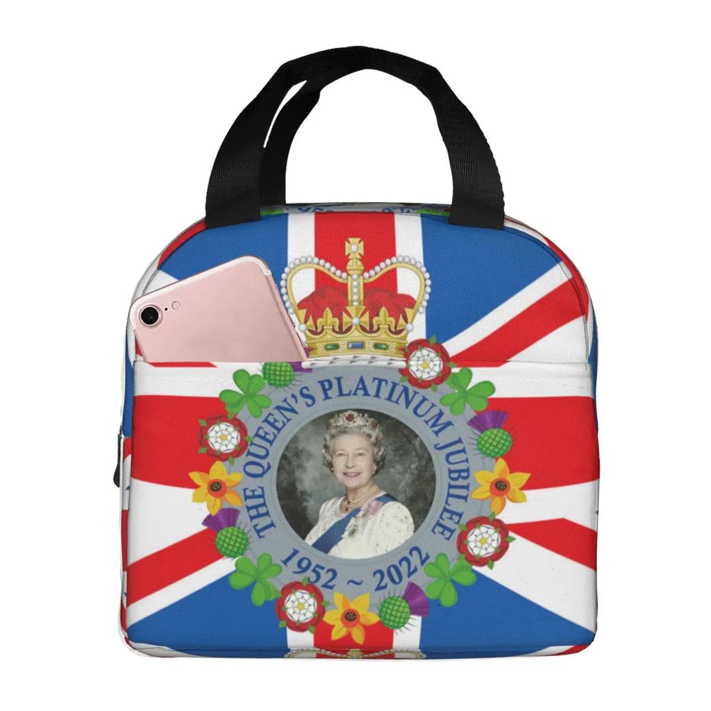 Królowa Elżbieta II Termiczna Torba na Lunch Izolowana Przenośna Chłodząca Torba na Lunch dla Kobiet Dzieci Do Szkoły Torby na Jedzenie