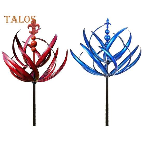 Kovový větrník Lotosový květ Zahrada Kovový větrný mlýn Otáčení o 360 stupňů Odolný proti UV záření Dvouvrstvý Velký větrník Dekor