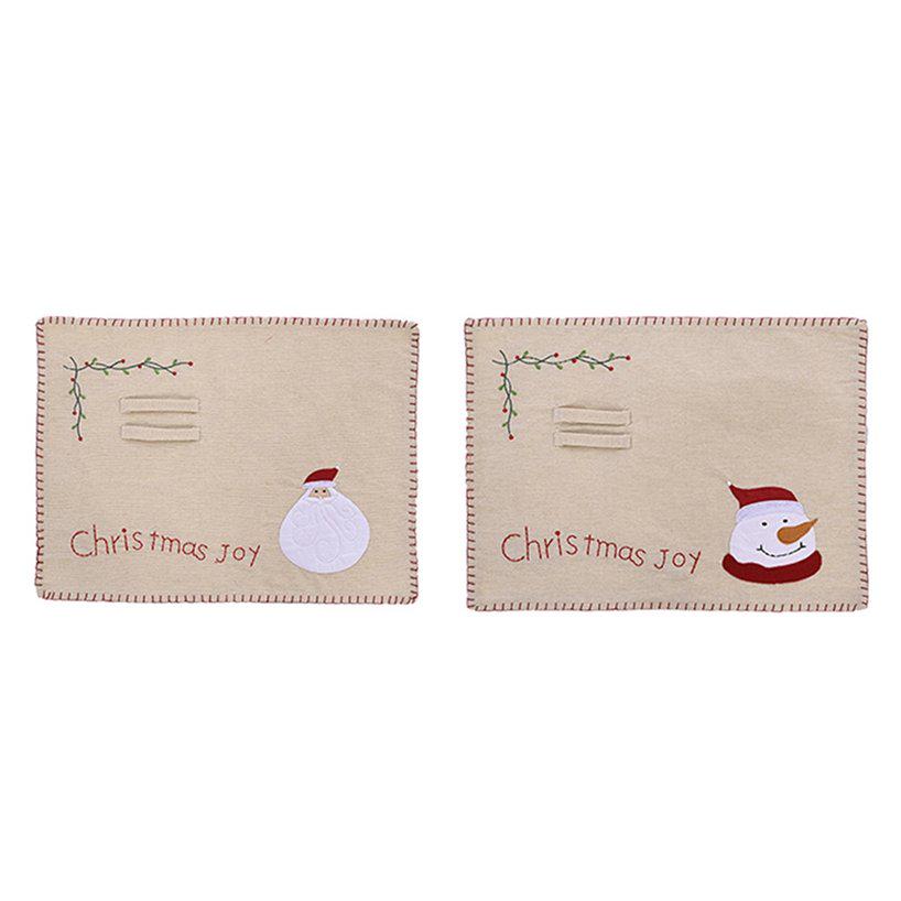 Cartoon Table Mat Tableware Pad For Xmas Rectangle Holiday Kitchen Christmas Decoration