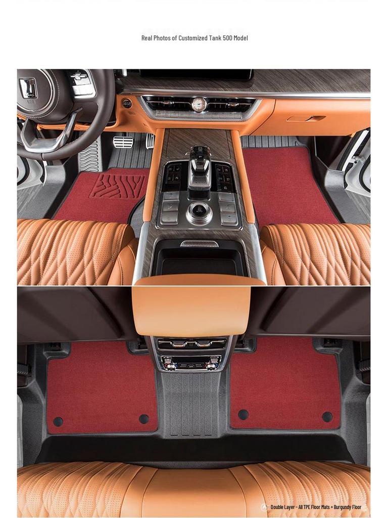 Tank 500 Floor Mats: Fully Enclosed, All-Season, TPE for 5/7-Seater New Energy Models