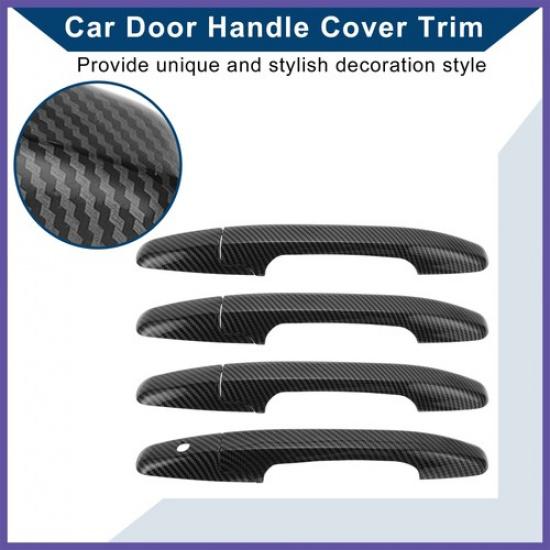 Car Door Handle Cover Trim for Honda Civic 06-11 Carbon Fiber Black