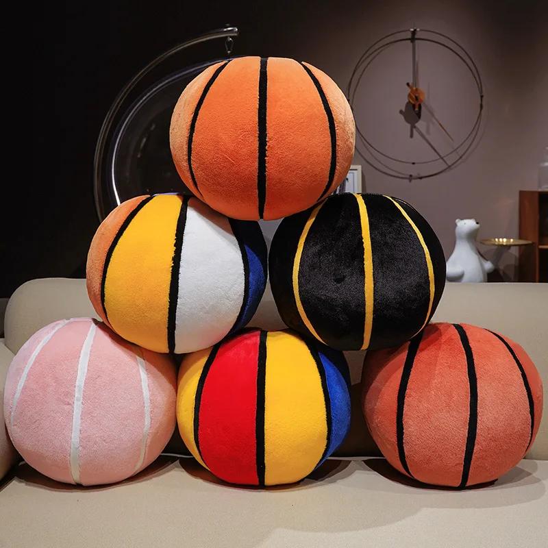 High Quality Basketball Plush Cushion Realistic Sports Ball Shaped Stuffed Pillow Soft Fluffy Throw Pillow For Home Decor Gifts