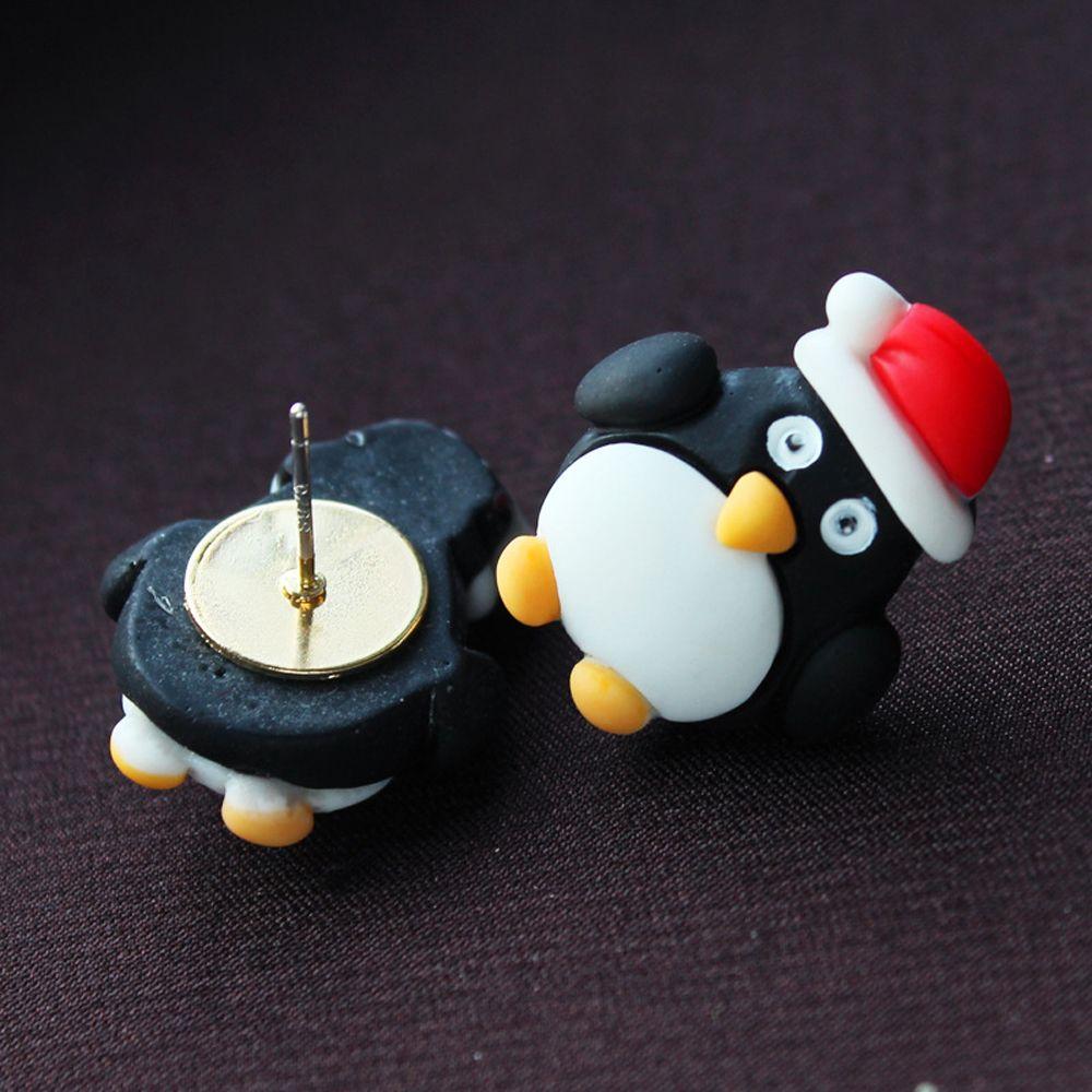 Snowman Cartoon Deer Penguin Women Stud Earrings Santa Claus Christmas Ear Jewelry Korean Earrings